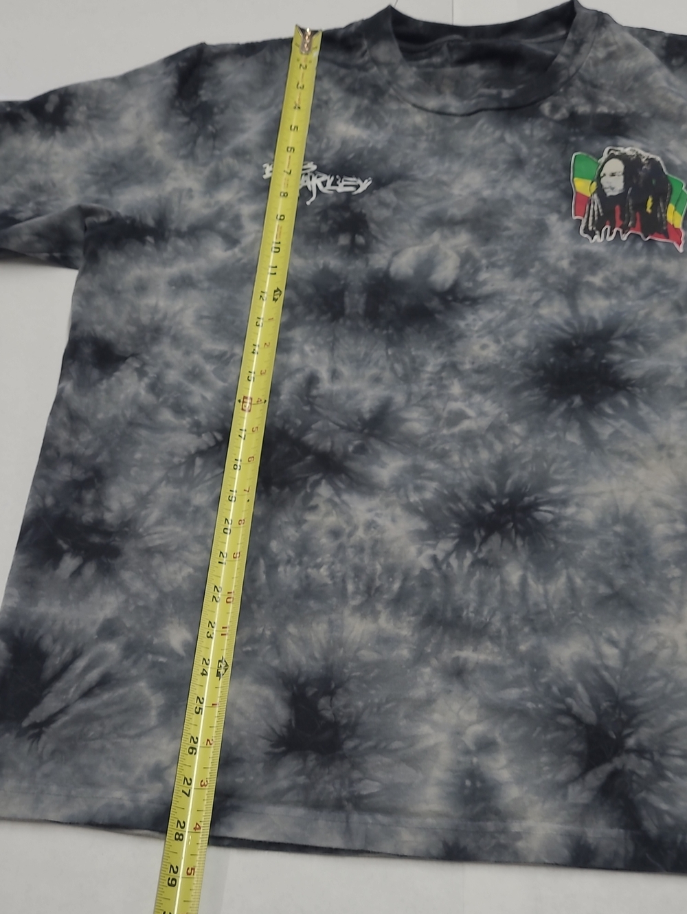 Bob Marley Tie-Dye Graphic Tee - Black & Gray Size 1X - Picture 3 of 6